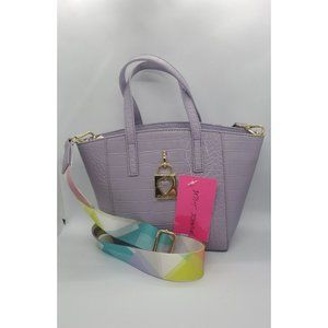 Betsey Johnson Lilac XOSiena Small Handbag With Pastel Crossbody Strap NEW